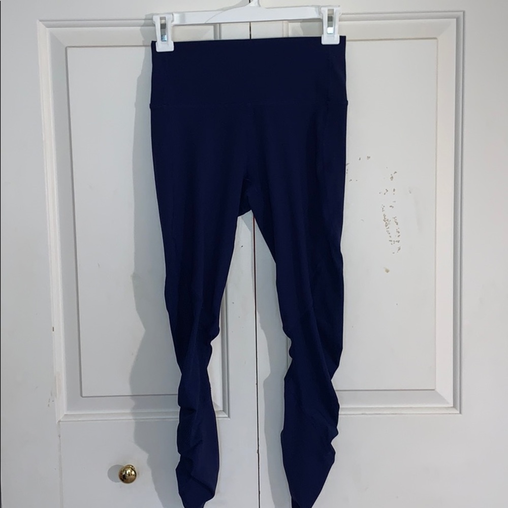 Fabletics Dark Purple Leggings with Scrunch